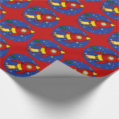 Cadeau Papier brillant rouge fusée 30" x 6" (Coin)