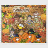 Cadeau Papier brillant, Thanksgiving Turquie (Plat)