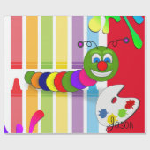 Cadeau Papier brillant, ver coloré (Plat)