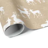Cadeau Papier Brown clair avec Motifs blancs (Coin rond)