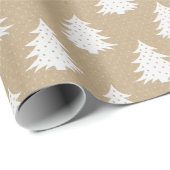 Cadeau Papier Brown clair avec Motifs blancs (Coin rond)