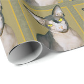 Cadeau Papier Brown Sphynx Cat Ninja (Coin rond)