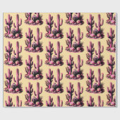 Cadeau Papier Cactus Rose Batch-Tan Fond (Plat)