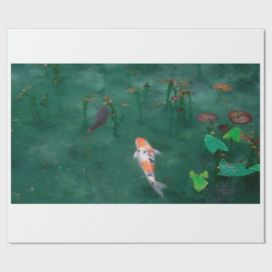 CADEAU PAPIER CADEAU: BLOC DE BOIS JAPONAIS : KOI (Plat)