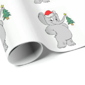 Cadeau Papier Cadeau/Éléphant de Noël (Coin rond)