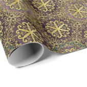 Cadeau Papier Cadeau, “Gilded Glam” (Coin rond)