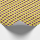 Cadeau Papier Cadeau, Vichy Violet et Jaune (Coin)