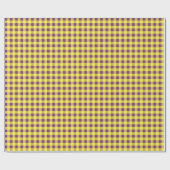 Cadeau Papier Cadeau, Vichy Violet et Jaune (Plat)