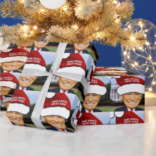CADEAU PAPIER CADOUAU DE NOËL DRÔLE DONALD TRUMP