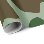 Cadeau Papier camouflage vert et Brown (Coin rond)