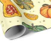 Cadeau Papier citrouille (Coin rond)