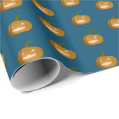 Cadeau Papier Citrouille gravé (Coin rond)