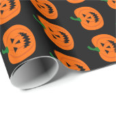 Cadeau Papier Citrouille Halloween (Coin rond)