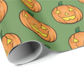 Cadeau Papier Citrouille Halloween mignonne (Coin rond)