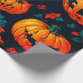 Cadeau Papier citrouille orange éffrayant Halloween (Coin)