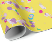 Cadeau Papier Confetti Jaune (Coin rond)