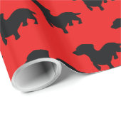 Cadeau Papier Dachshund Red Wrapper (Coin rond)