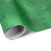 Cadeau Papier damassé glamour vert émeraude (Coin rond)