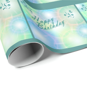 Cadeau papier d'anniversaire bleu heureux