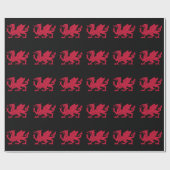 Cadeau Papier d'Arrière - plan noir de dragon gallois (Plat)