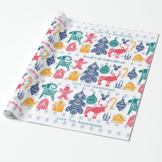 Cadeau Papier d'art populaire moderne scandinave de Noël (Déroulé)