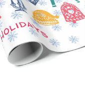 Cadeau Papier d'art populaire moderne scandinave de Noël (Coin rond)