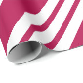 Cadeau Papier de bonbon de Noël rétro rouge rayé (Coin rond)