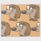 Cadeau Papier de caricature Hérisson animal Brown (Plat)