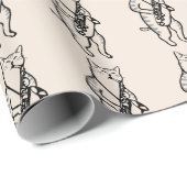 CADEAU PAPIER DE CARTOGRAPHIE DE NOËL JAZZ CAT SAXOPHONE (Coin rond)