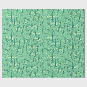 Cadeau Papier de décoration Dragon Vert Menthe