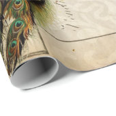 Cadeau Papier de Decoupage d'éphémères de paon (Coin rond)