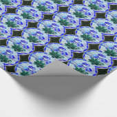 Cadeau papier de fleurs en vitrail bleu (Coin)