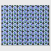 Cadeau papier de fleurs en vitrail bleu (Plat)
