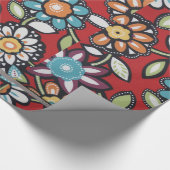 Cadeau papier de fleurs hippie coloré (Coin)