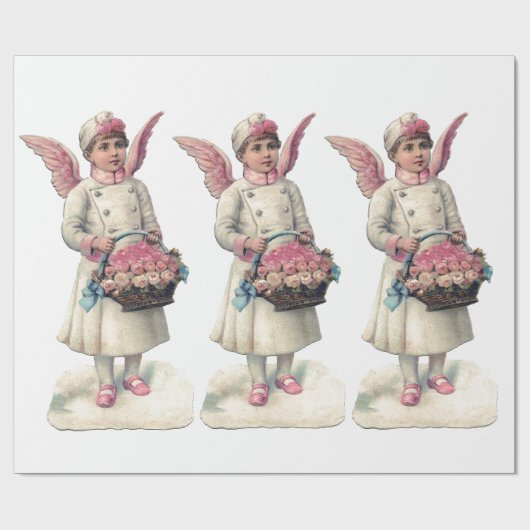 Cadeau PAPIER DE LAVAGE DES ANGELS ROSE vintages (Plat)