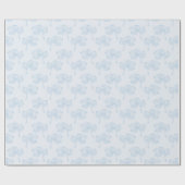 Cadeau Papier de Mariage Fleur Bleue Delicat Linéaire (Plat)