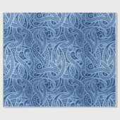 Cadeau Papier de Motif Abstrait de marguerite bleu foncé (Plat)