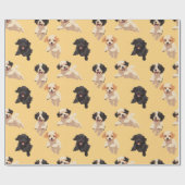 Cadeau Papier de Noël à chiots (Plat)