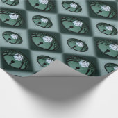 Cadeau Papier de Noël Alien mou et gris (Coin)