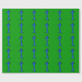 Cadeau Papier de Noël de chien bleu (Plat)