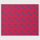 Cadeau Papier de Noël de chien bleu (Plat)