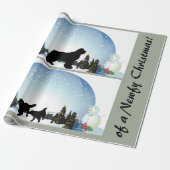 Cadeau Papier de Noël de chien de Terre-Neuve (Déroulé)