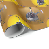 Cadeau Papier de Noël de l'hélicoptère (Coin rond)