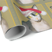 Cadeau Papier de Noël de Père Noël de chat de Sphynx (Coin rond)