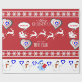 Cadeau Papier de Noël Joyeux Noël Joyeux Nouveau (Plat)