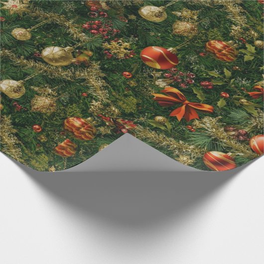 Cadeau Papier de Noël traditionnel/classique (Coin)