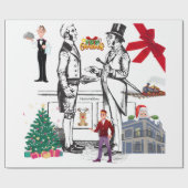 Cadeau Papier de Noël victorien de l'âge doré 🎄 (Plat)