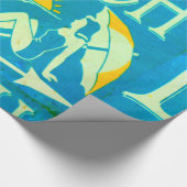 Cadeau papier de plage bleu (Coin)