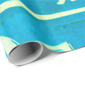 Cadeau papier de plage bleu (Coin rond)