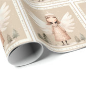 Cadeau Papier de recouvrement d'angle beige rustique (Coin rond)